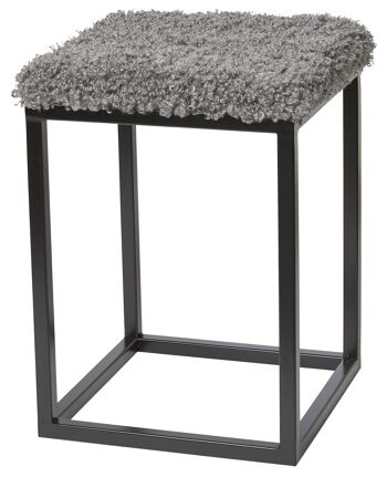 Tabouret Palle S Fausse fourrure/Noir 1