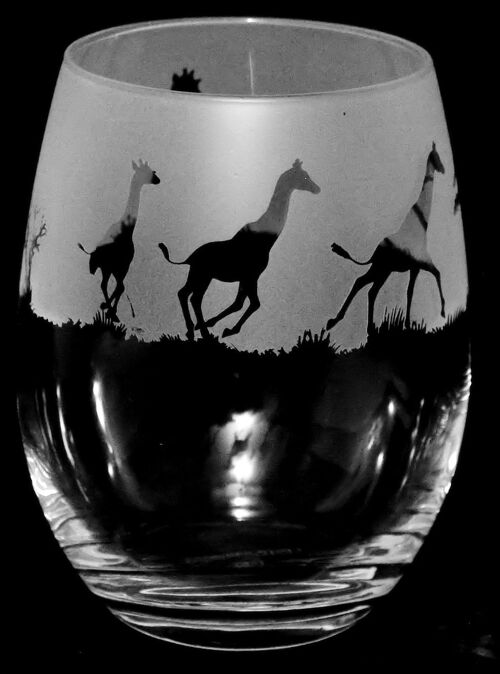 Giraffe Frieze Stemless Wine/Water Glass