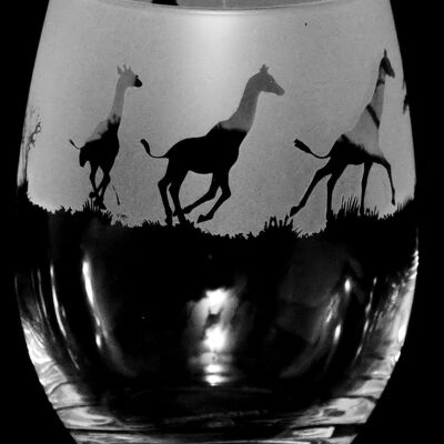 Giraffe Frieze Stemless Wine/Water Glass