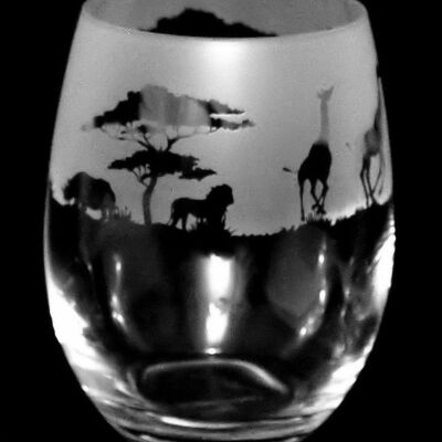 Safari Frieze Stemless Wine/Water Glass