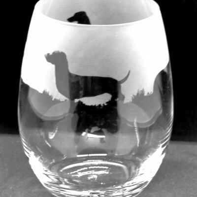 Dachshund Frieze Stemless Wine/Water Glass