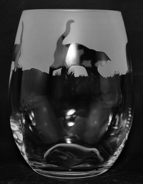 Cat Frieze Stemless Wine/Water Glass