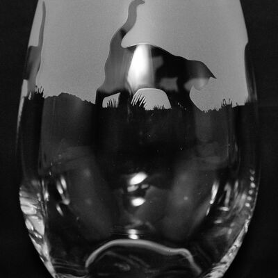 Cat Frieze Stemless Wine/Water Glass