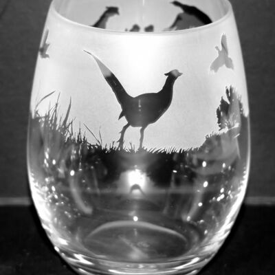 Pheasant Frieze Stemless Wine/Water Glass