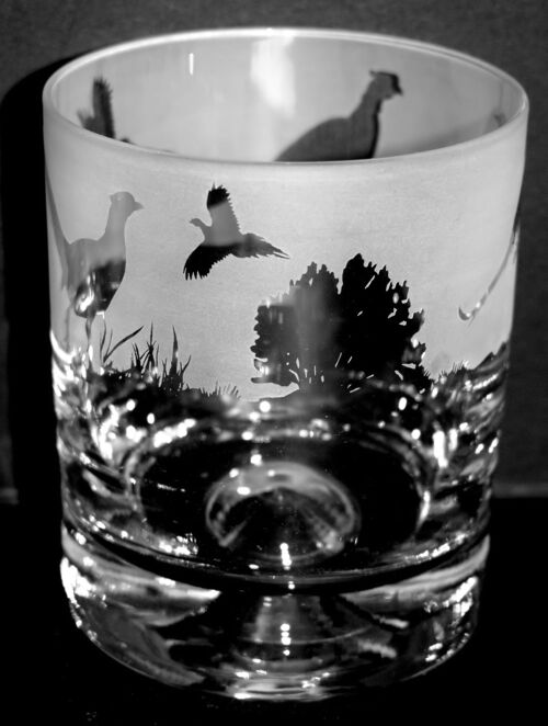 Whisky Glass with Pheasant Frieze