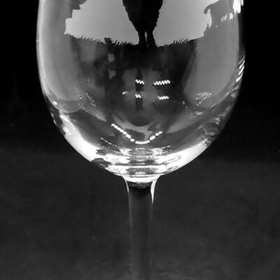 Wine Glass with Highland Cattle Frieze