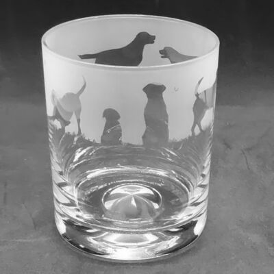 Whisky Glass with Labrador Frieze
