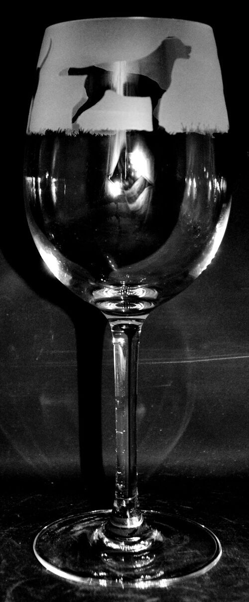 Wine Glass with Labrador Frieze