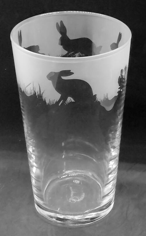 Conical Pint Glass with Hare Frieze