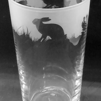 Conical Pint Glass with Hare Frieze