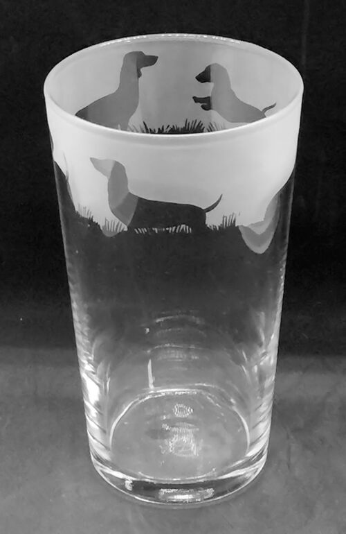 Conical Pint Glass with Dachshund Frieze