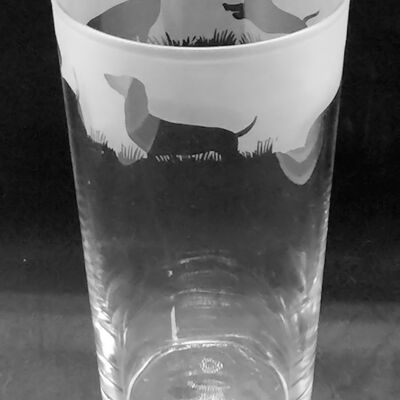 Conical Pint Glass with Dachshund Frieze