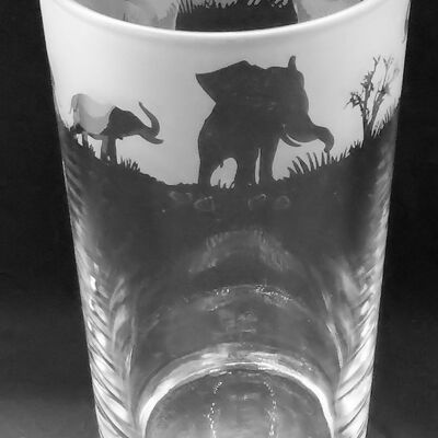 Conical Pint Glass with Elephant Frieze