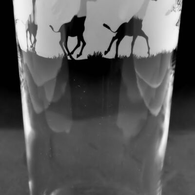 Conical Pint Glass with Giraffe Frieze