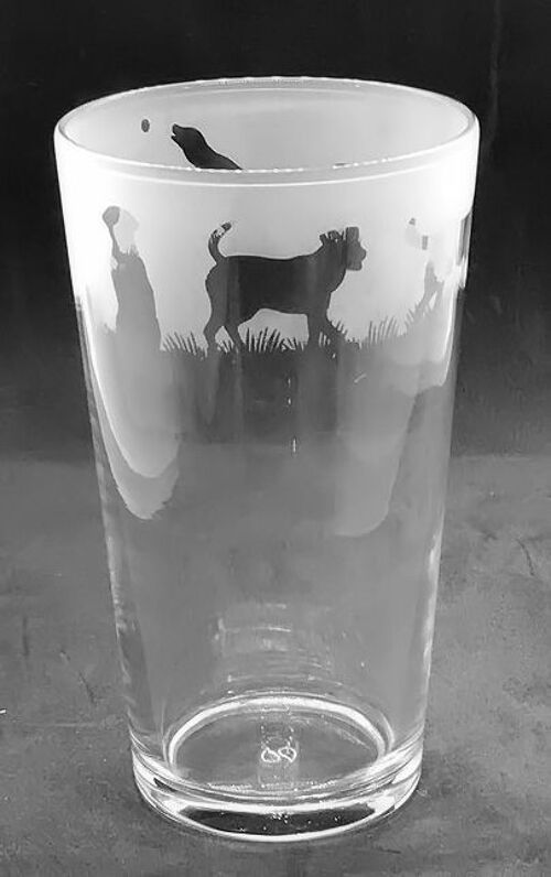 Conical Pint Glass with Labrador Frieze