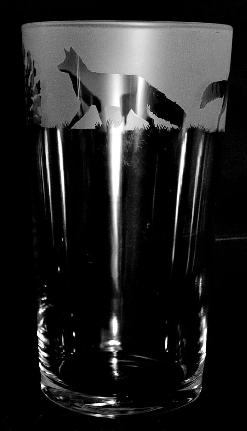 Conical Pint Glass with Fox Frieze
