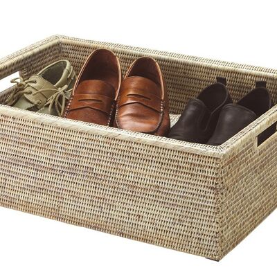 Baskets with handles Wallis Limed white