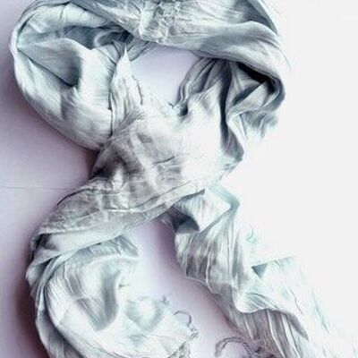 WRINKLED LIGHT BLUE PLAIN SCARF