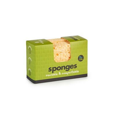 Compostable UK Sponge - 1 Wavy and 1 Large