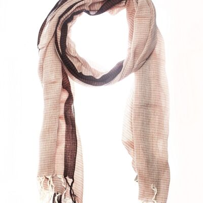 VISC. SCARF WITH STRIPES ON THE EDGE