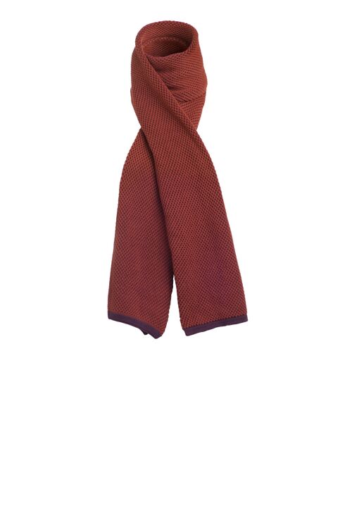 Organic cotton knitted scarf tokio malva & teja fair trade