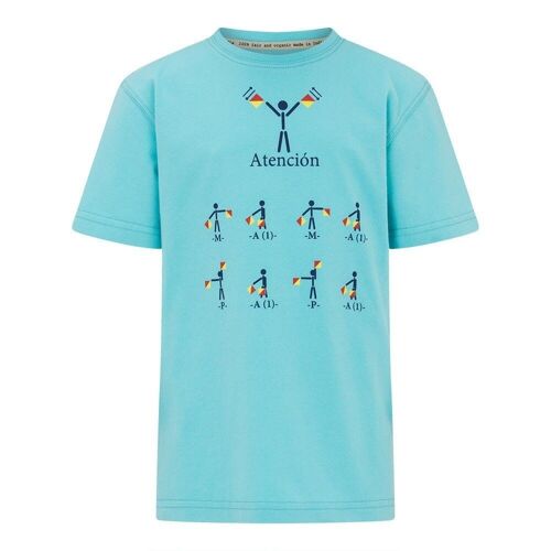 Organic cotton kid shirt mediterranean sea fair trade pro.