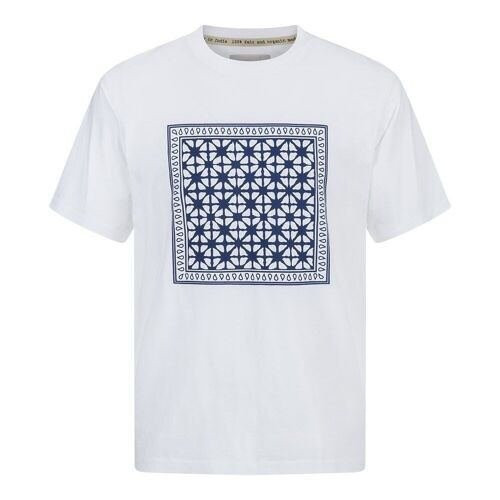 Camiseta Algodón Orgánico Shibori Blanca Producto de Comercio Justo