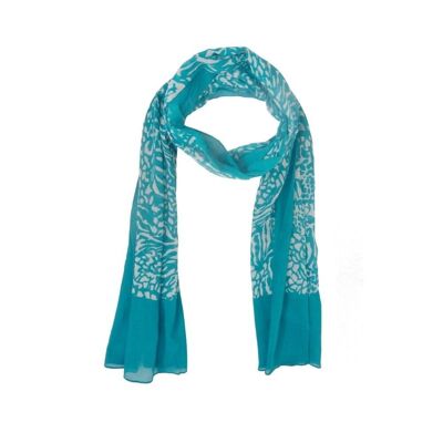 CENTRAL BORDER SCARF ALG. BLUE