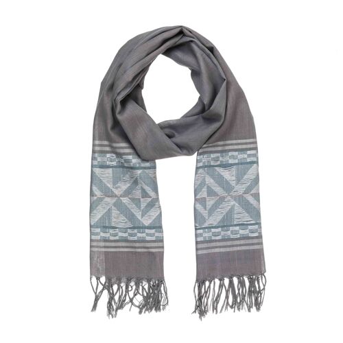 COTTON SCARF OPTIMA COMBO FAIR TRADE PRODUCT antracita