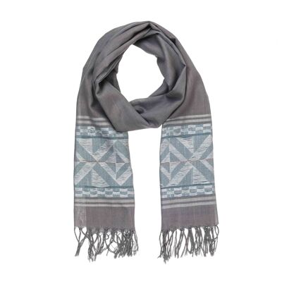 COTTON SCARF OPTIMA COMBO FAIR TRADE PRODUCT anthracite