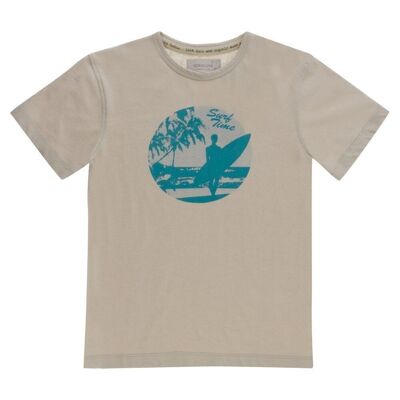 Organic cotton shirt kid akira beige