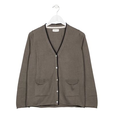 CARDIGAN COTON BIO CALME GRIS