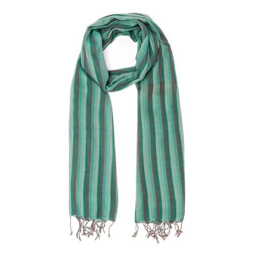 COTTON SCARF TIMES II RAYAS FAIR TRADE PRODUCT whine blue