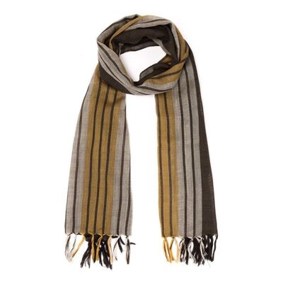 WOOL SCARF HELVETICA FAIR TRADE PRODUCT gray camel