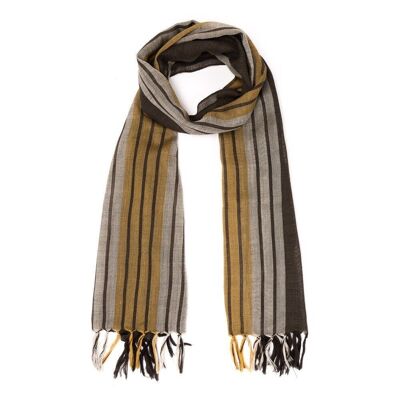 WOOL SCARF HELVETICA FAIR TRADE PRODUCT grey camel