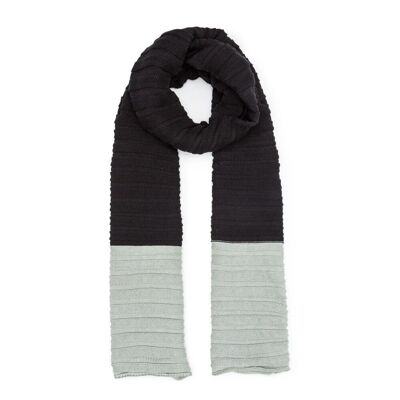 ECHARPE EN COTON BIO DOUX NOIR ET GRIS PRODUIT EQUITABLE