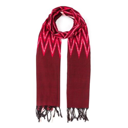 Cotton scarf ki red and wine fair trade product