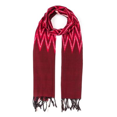 COTTON SCARF KI RED AND WINE FAIR TRADE PRODUCT