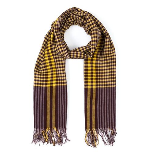 COTTON SCARF KUCHU FAIR TRADE PRODUCT mostaza