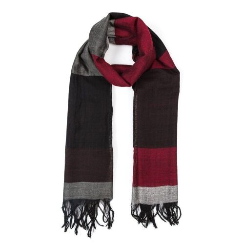WOOL SCARF DIDOT COMBO FAIR TRADE PRODUCT black red
