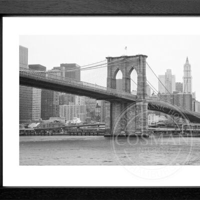 Fotodruck / Poster mit Rahmen und Passepartout Motiv New York NY71 - Motiv: farbe - Grösse: S (25cm x 31cm) - Rahmenfarbe: weiss matt