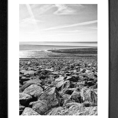 Fotodruck / Poster mit Rahmen und Passepartout Motiv Büsum B06 - Grösse: M (35cm x 45cm) - Rahmenfarbe: weiss matt