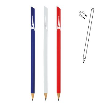 Présentoir plein de 120 crayons de papier magnétiques - Paris bleu/blanc/rouge + présentoir offert 2