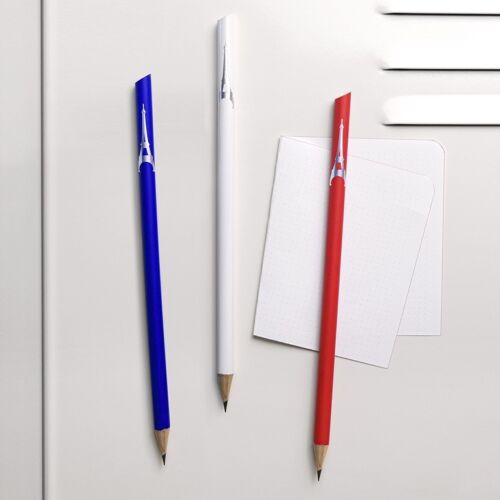 Assortiment de 24 crayons de papier magnétiques - Paris bleu/blanc/rouge