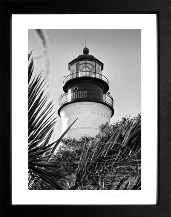 Tirage photo / poster avec cadre et motif passe-partout Florida FL28 - motif : noir/blanc - taille : MAXI (120cm x 90cm) - couleur du cadre : blanc mat 1