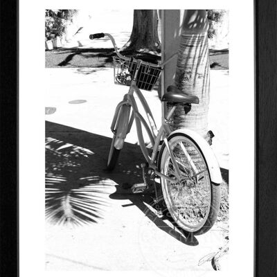 Fotodruck / Poster mit Rahmen und Passepartout Motiv Florida FL29 - Motiv: schwarz/weiss - Grösse: S (25cm x 31cm) - Rahmenfarbe: schwarz matt