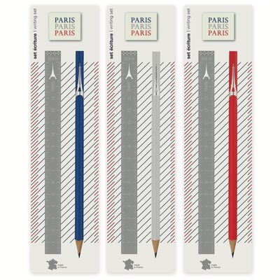 Set de escritura - Paris Azul Blanco Rojo