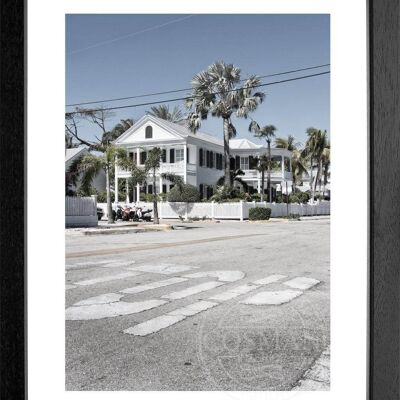 Fotodruck / Poster mit Rahmen und Passepartout Motiv Florida FL43 - Motiv: farbe - Grösse: L (57cm x 45cm ) - Rahmenfarbe: schwarz matt