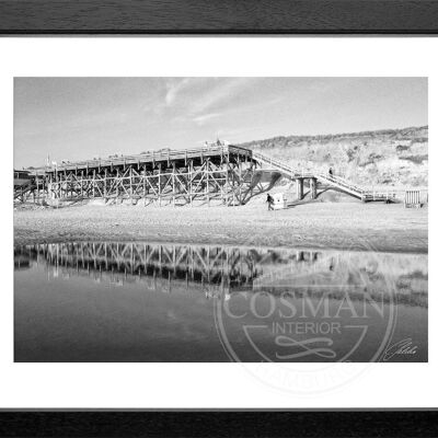 Fotodruck / Poster mit Rahmen und Passepartout Motiv Sylt SY55 - Grösse: S (25cm x 31cm) - Rahmenfarbe: schwarz matt