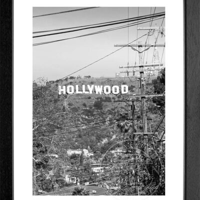 Fotodruck / Poster mit Rahmen und Passepartout Motiv Kalifornien HW11 - Motiv: schwarz/weiss - Grösse: S (25cm x 31cm) - Rahmenfarbe: schwarz matt